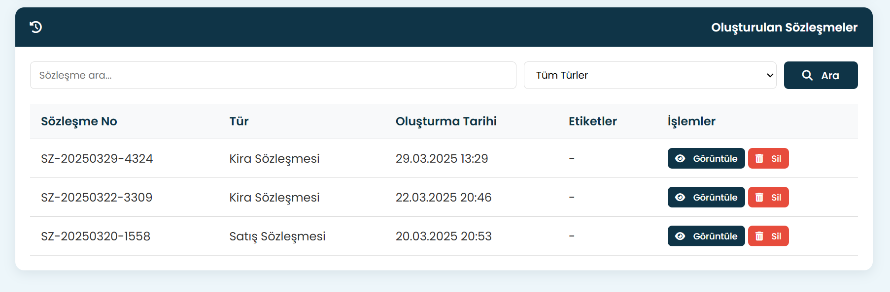 Sözleşme Şablonu